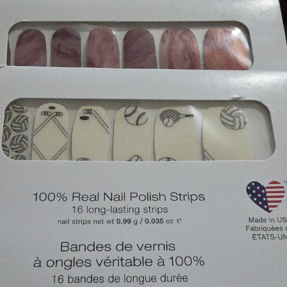 Color Street Pink Marble and White Sports Nail Strips